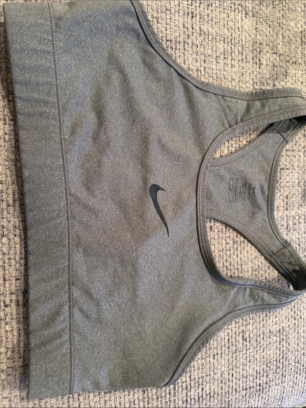 Nike Olive Green Racerback Medium-Support Sports Bra